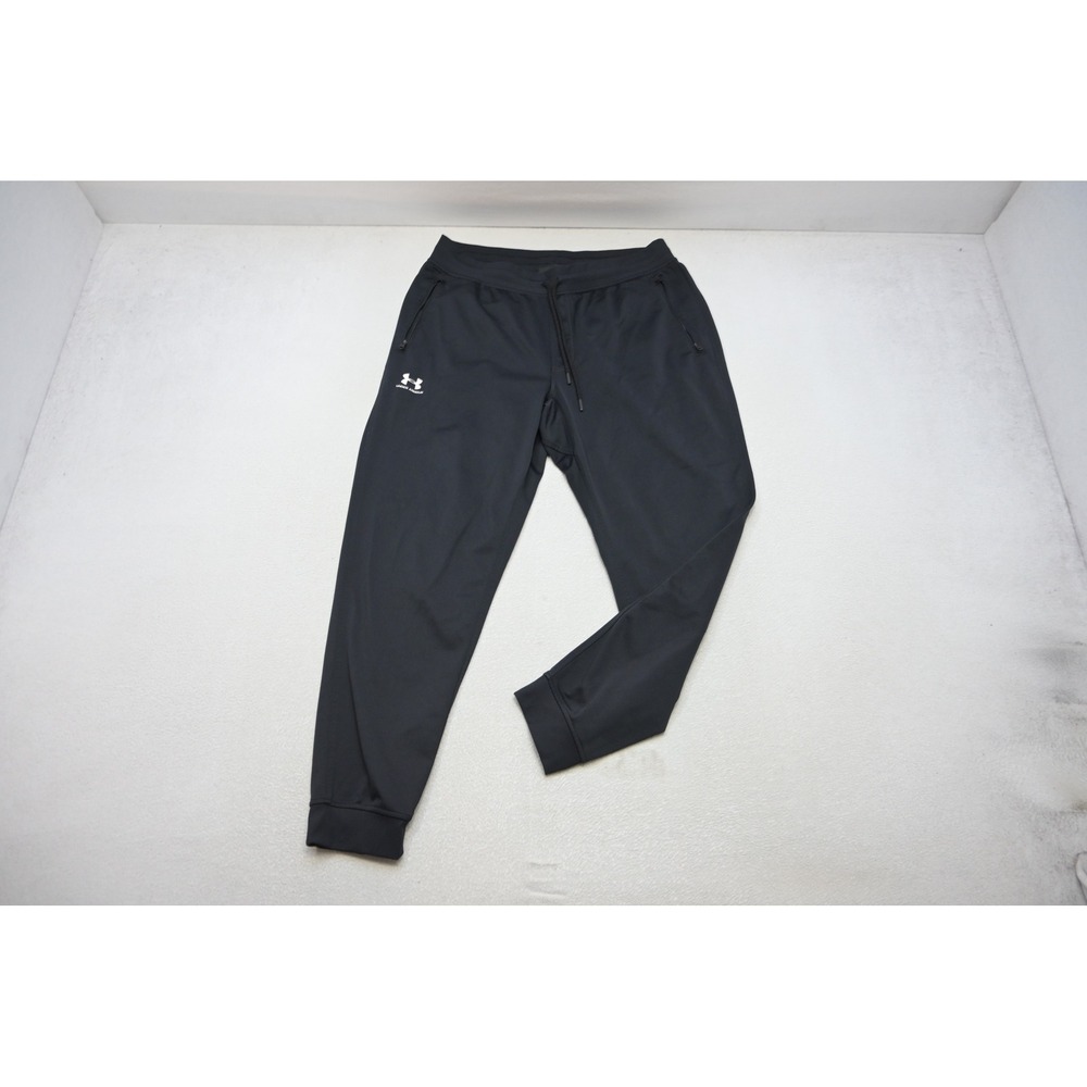Under Armour Jogger Sweat Pants ColdGear Mens XL Black Zipper Pockets Drawstring